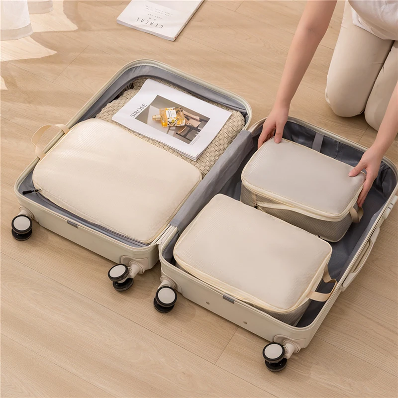 3 Set Large Blanket Clothes Stackable Packing Cubes Storage Bags Clothes Organizer