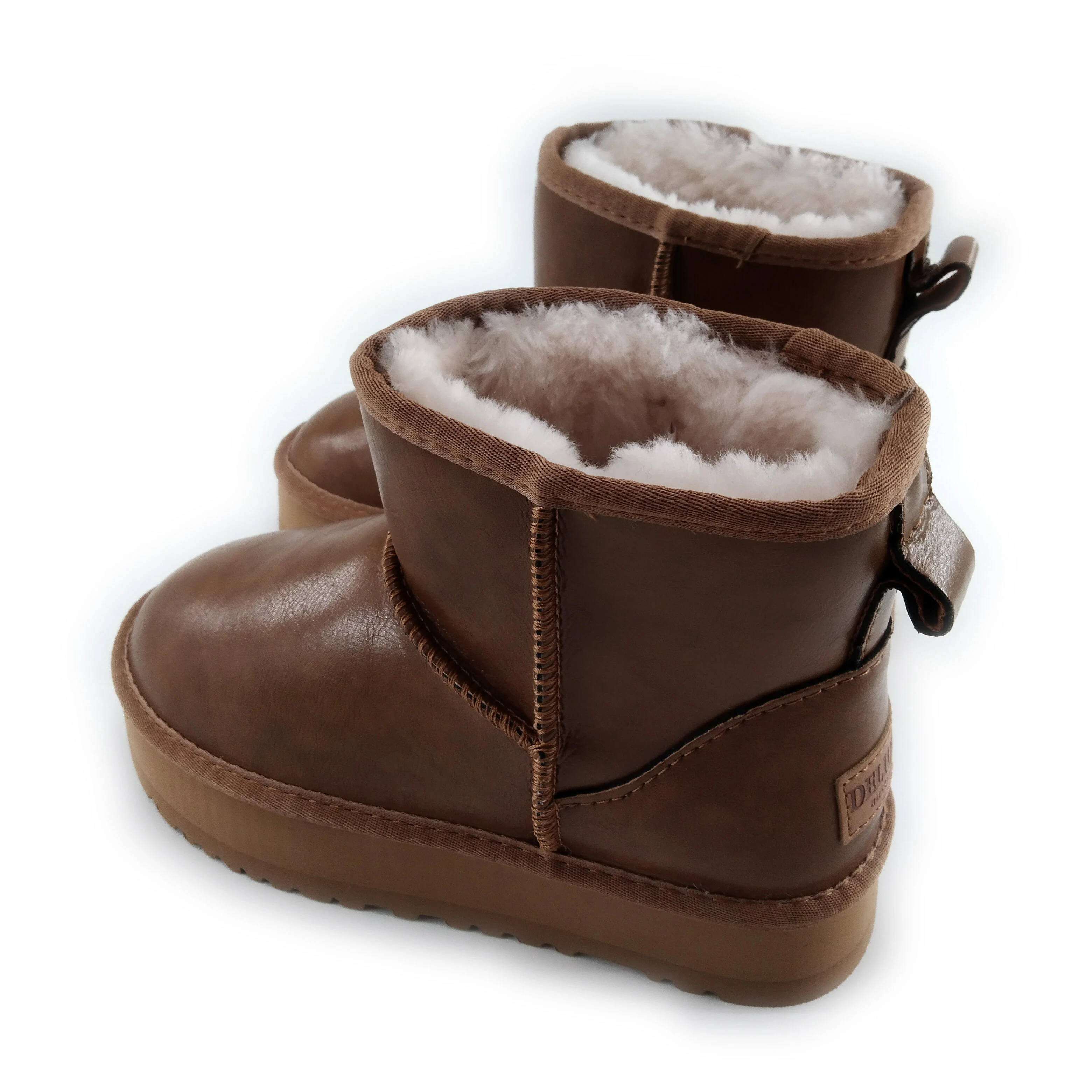 Winter Designer Warm Boots Platform Snow Boots Fur Fluffy Ankle Thick Sole Women EVA Carton PU Adult Winter Shoes for Women