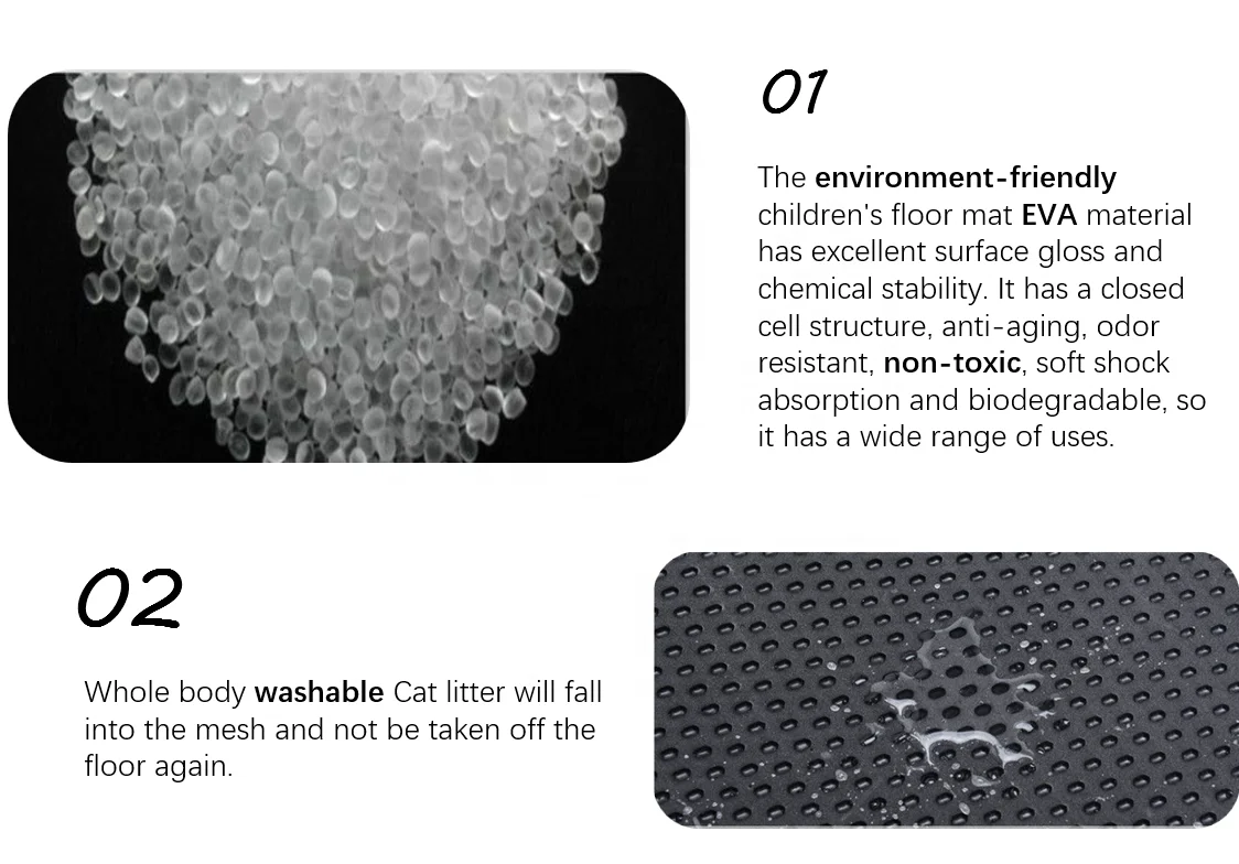 Wholesale hot selling Cat Litter Mat Double Layer Waterproof Urine Proof Trapping Mat Cat  Anti-Tracking Litter Mat