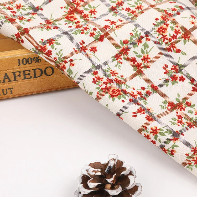 2022 new design small flowers 100% spun rayon challis fabric for shirts