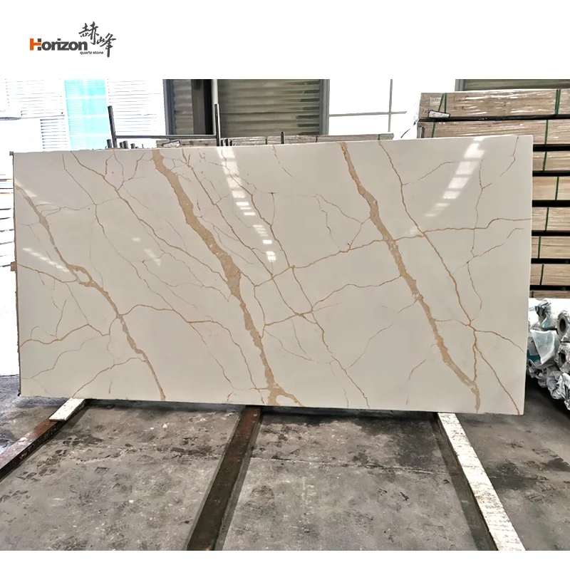 Горячая Распродажа, китайская спроектированная кварцевая каменная плита calacatta 3200 1600 мм из коричневого золота для кухонной столешницы