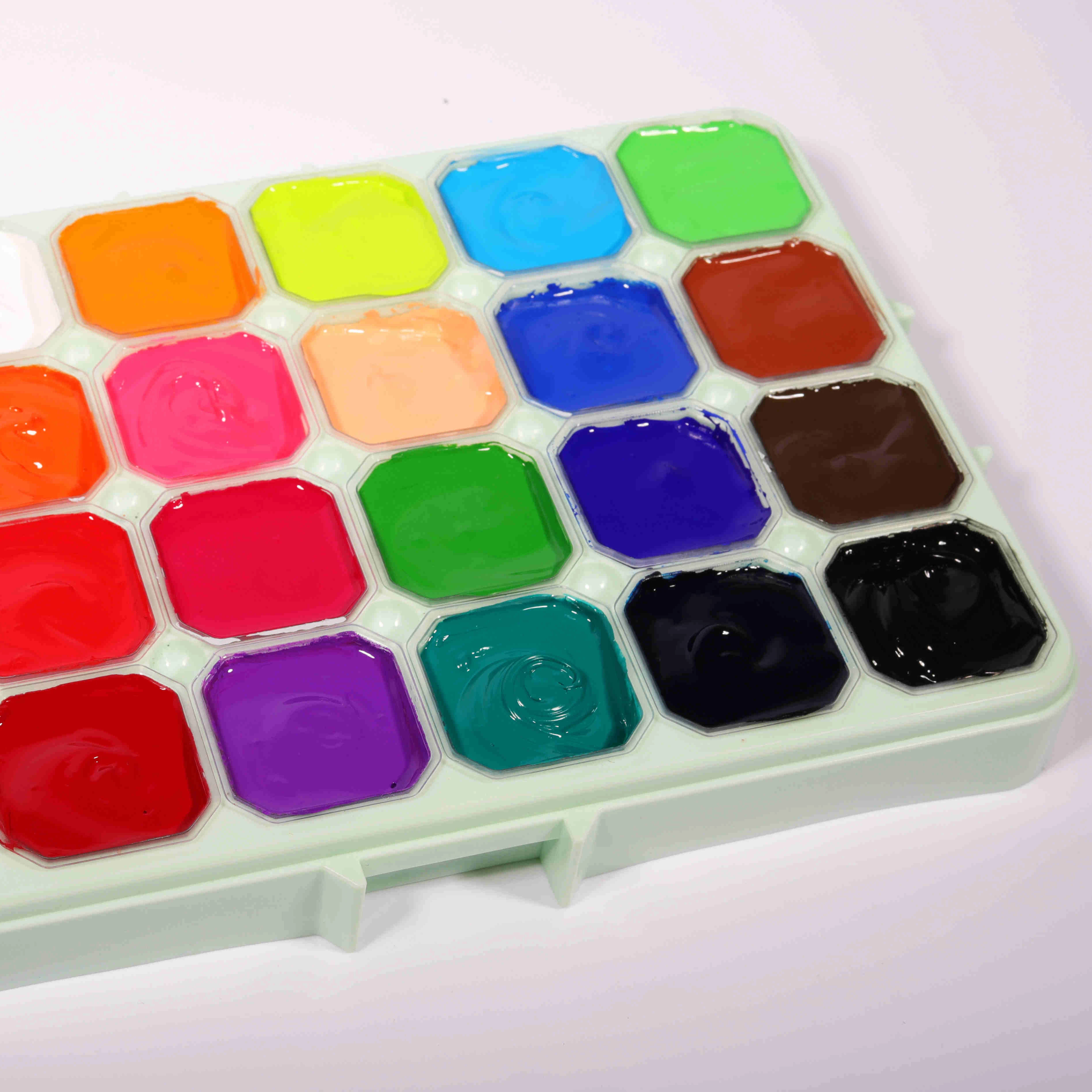 Amazon Wintree Gouache Paints Jelly Set Hot Sell Pigment 24 Color 30ml OEM for Artist Drawing Non-toxic Rich Color Portable 800g