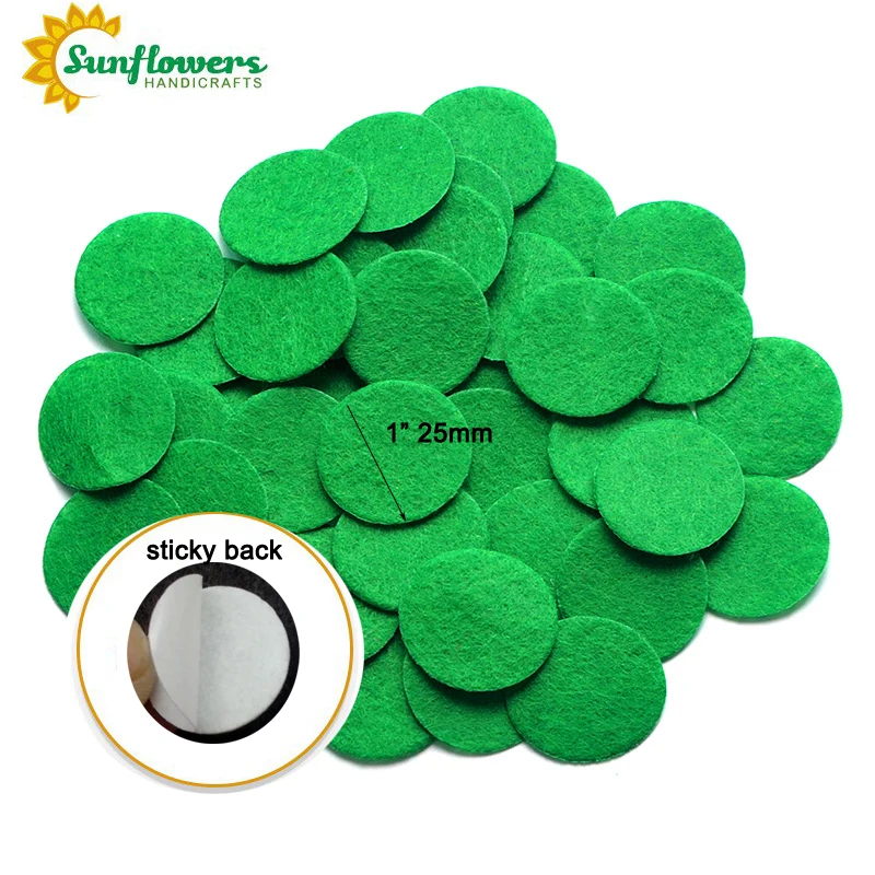 Модные популярные зеленые клейкие круги из войлока для проектов «сделай