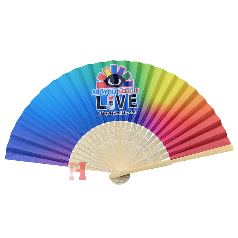 Paper Manual Large Luxury Hand Fan Design Portable