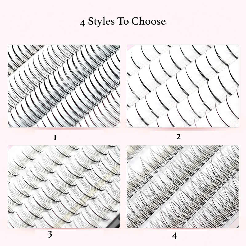 Wholesale natural long thick soft lashes remade fans eyelashes A Y W YY Shape fish tail eyelash extension
