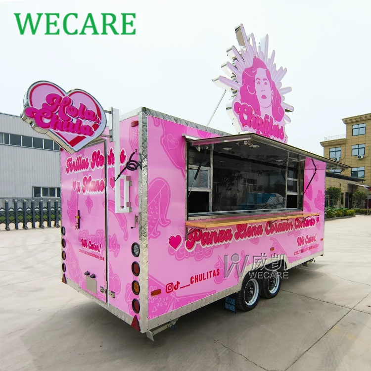 WECARE Carritos De Comidas Churros прицеп для еды изготовленный на заказ квадратный мобильный общественного питания концессионный грузовик с духовкой пиццы