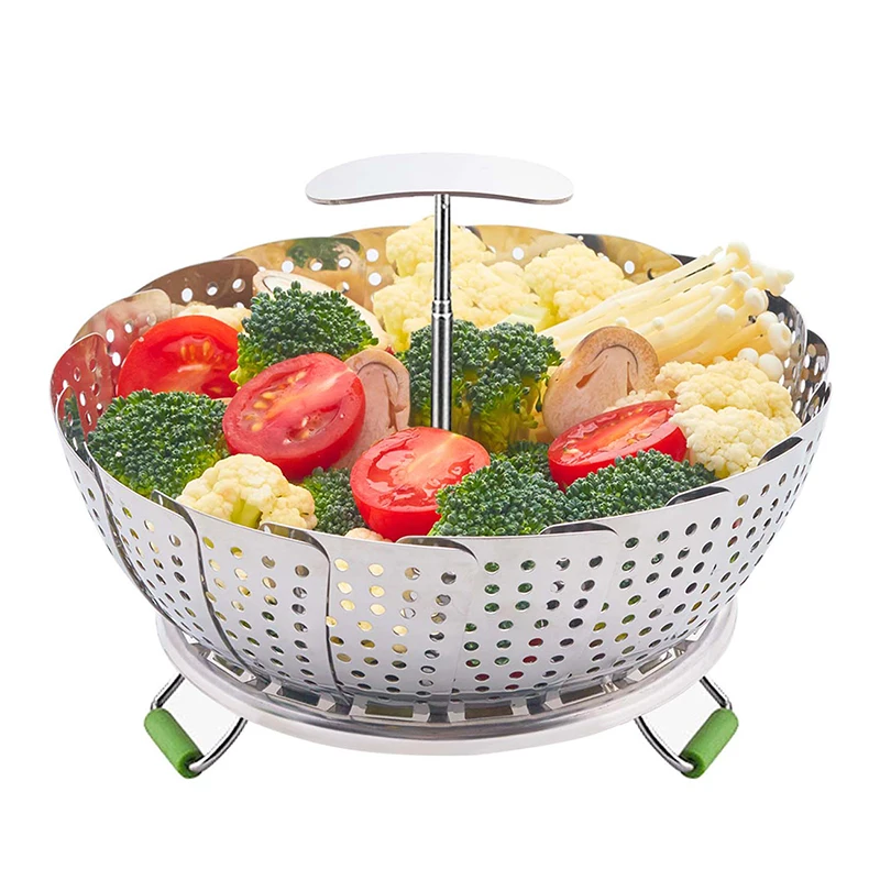 Kitchen tools small kitchen appliances Stainless Steel Retractable Folding Steaming Tray Steamer basket