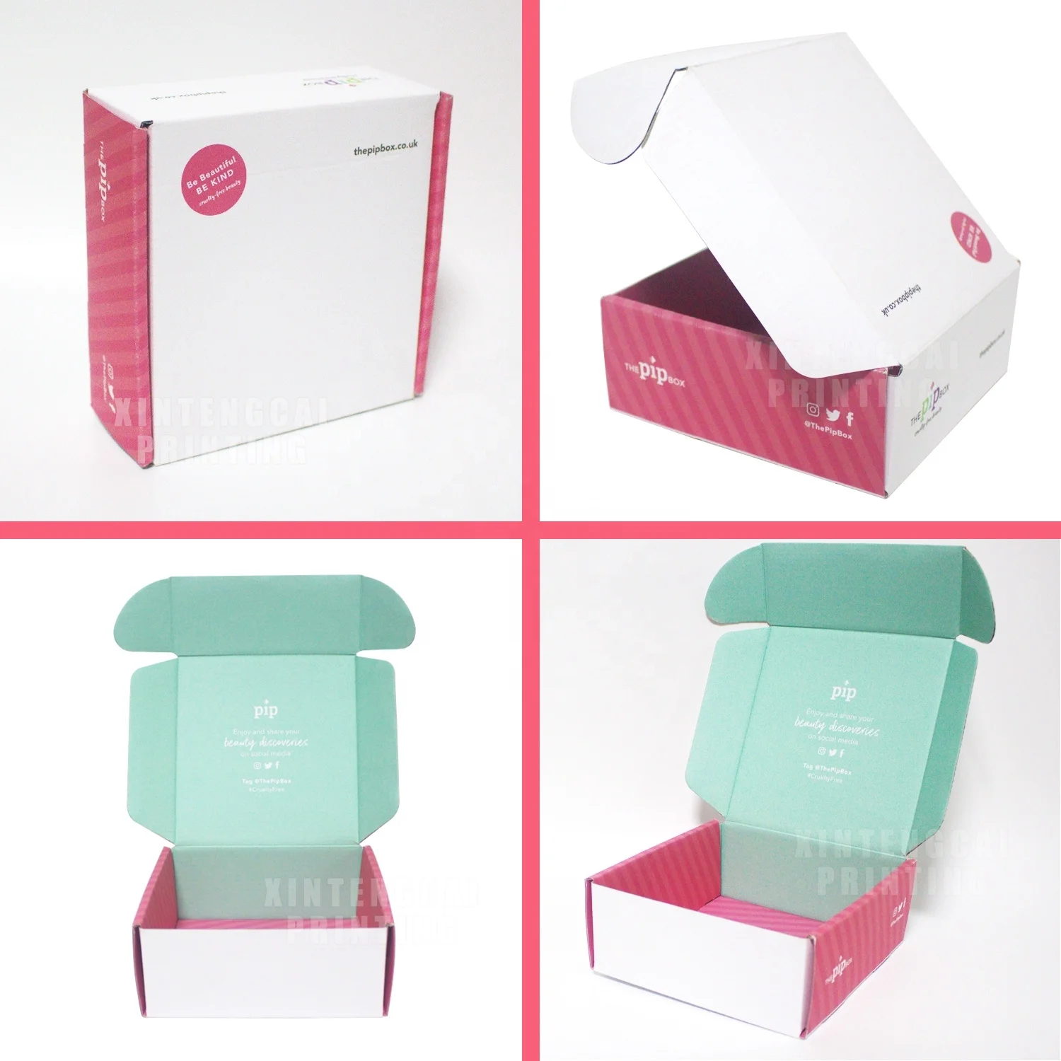Custom Logo Personalised Ecommerce Cardboard Paper Zipper Packaging Box Corrugated Shipping Mailer Box With Logo