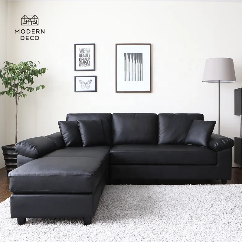 OEM ODM modern leather office sofa set couch living room sofa furniture l shaped sectional sofas Armonia ModernDeco factory