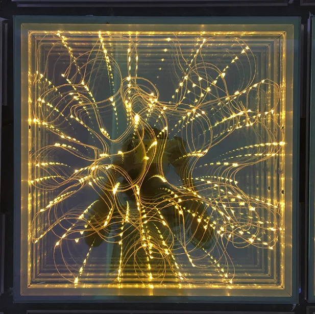 Golden Infinity Led Dance Floor Wedding Portable 3D Pisos Con Luz Para Fiestas Mirror Wired Led Floor to Dance