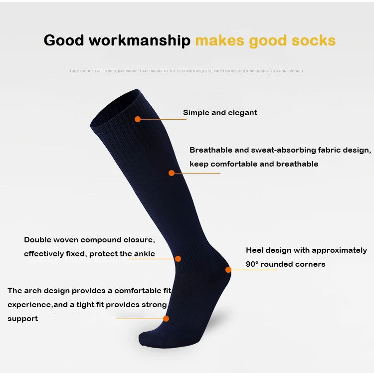 Wholesale Cutom Logo Athletic Compression Football Soccer Socks Over The Knee High Socks For Youth and Men Multi-sport Tube Sock