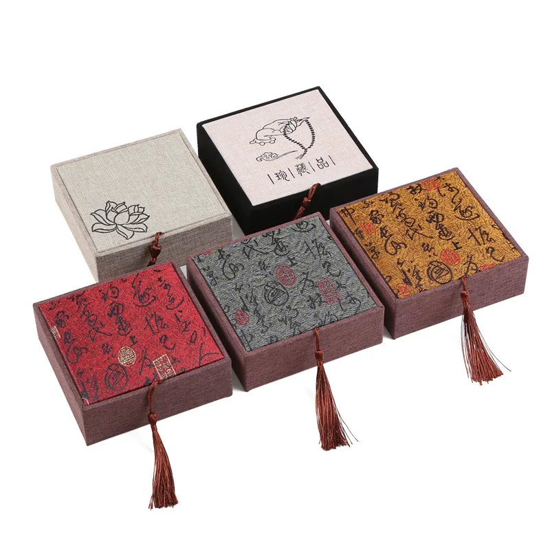 China Luxury Elegant Jewelry Box Kung Fu Square Exquisite Ring Jewelry Bag Webest Package New Style Custom Jewelry Box