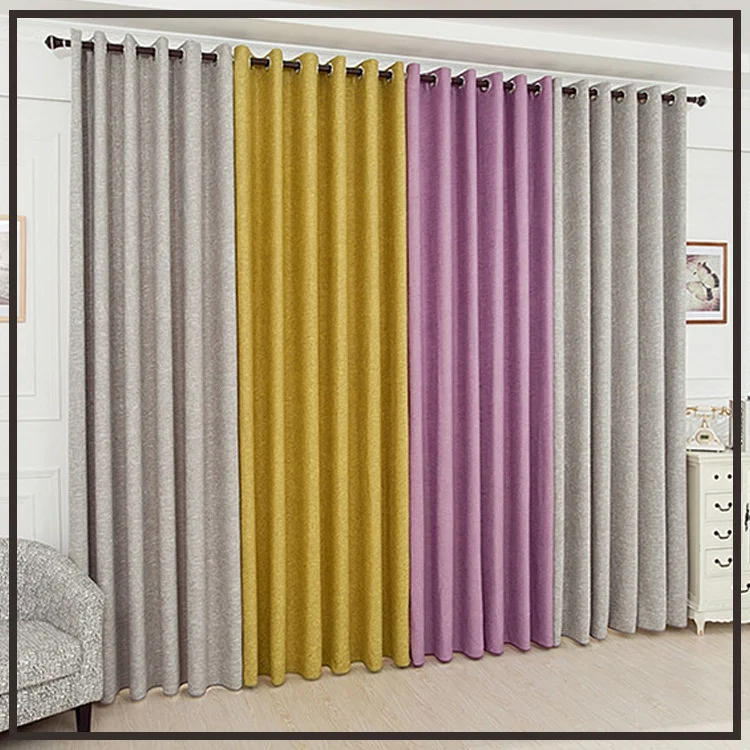 Supplier High Quality luxury Plain Cotton Linen Curtains for Windows thick nice grommet curtain panel