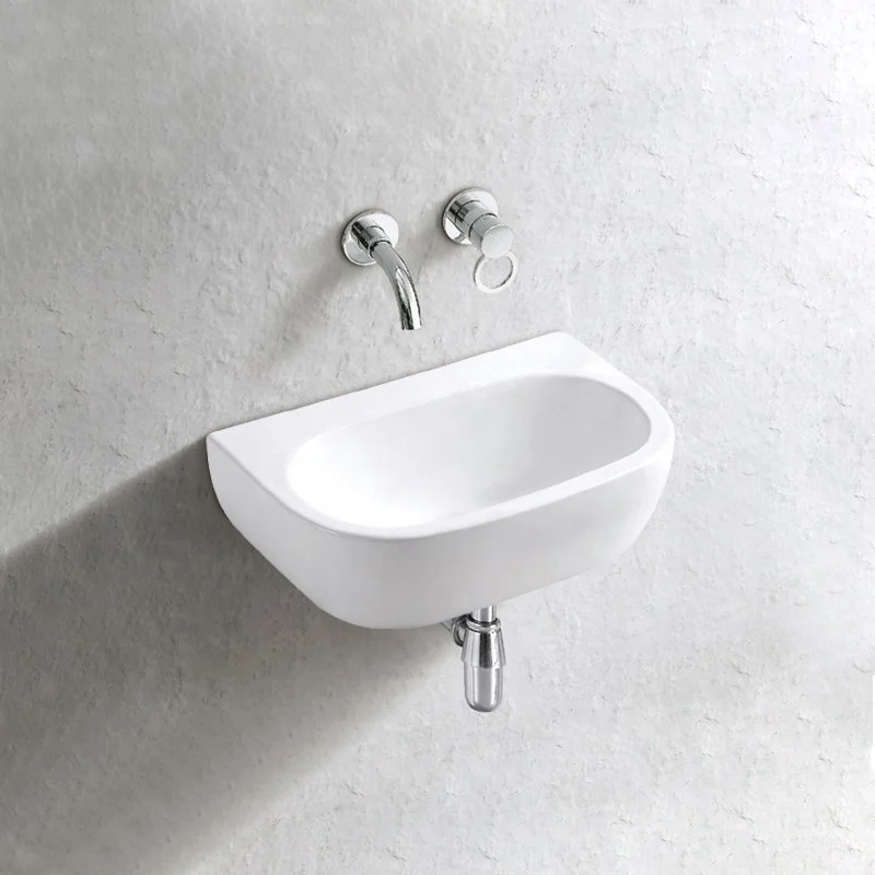 BEFEN white high end CE bathroom ceramic wash basin art basin wall-hung basin for hotel