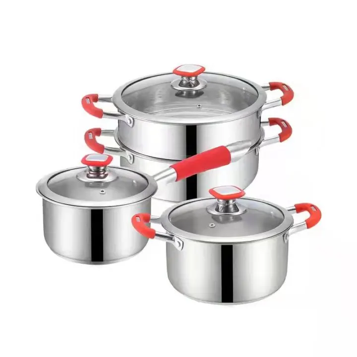 Soup pot stainless steel cooker set Kitchen small lid cooker set large cooker soup set