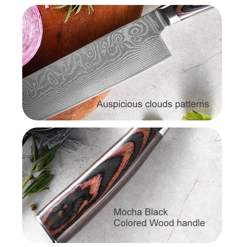Chef knife 67 layers damascus knife with pakka wood accept customized