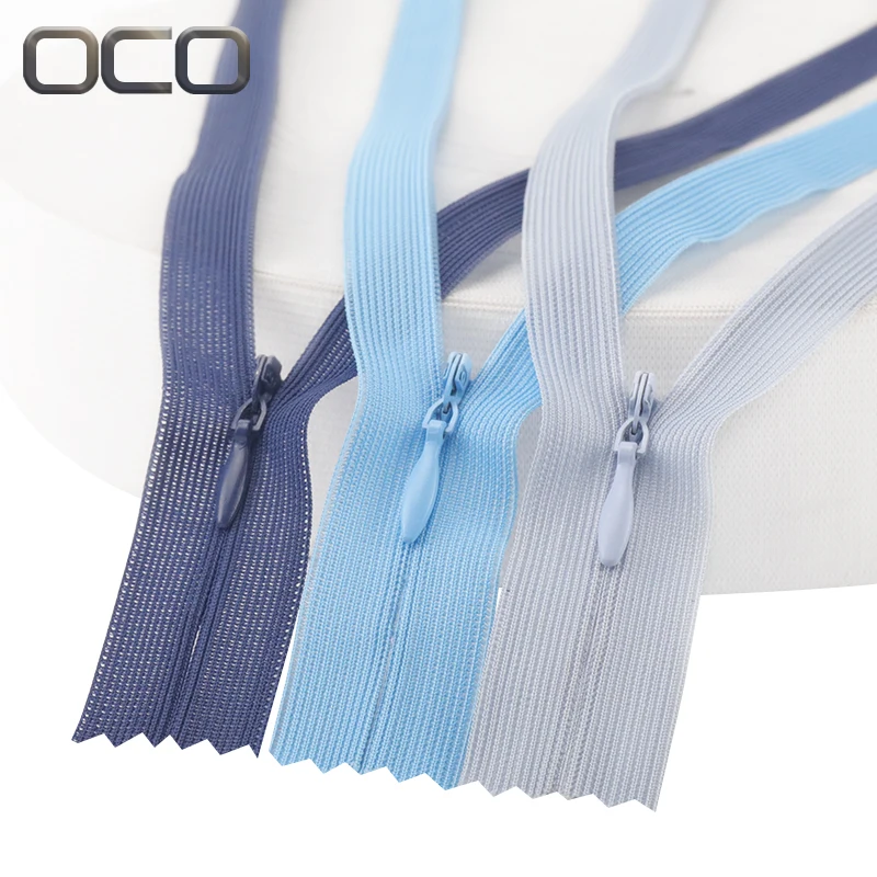 OCO Factory Custom Nylon Invisible zipper #3 conceal zipper lace edge zipper for dress Skirt clothing accessories