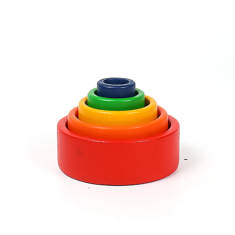 Factory direct sale baby toys Rainbow round box educational toys games Wholesale custom boys girl  kids  montessori toy story