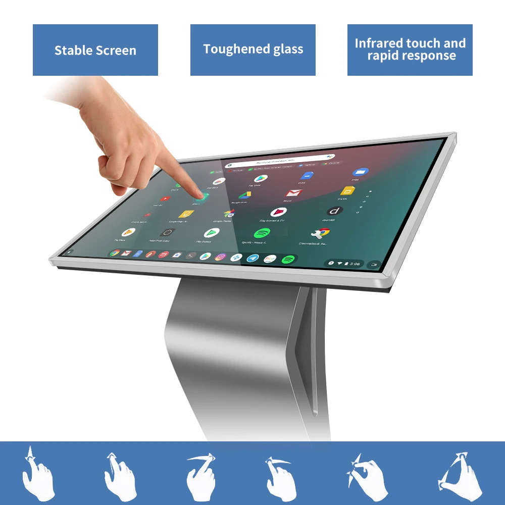 43 Inch LCD Interactive Touch Screen Window OS Digital Signage and Displays 20 Points Lcd