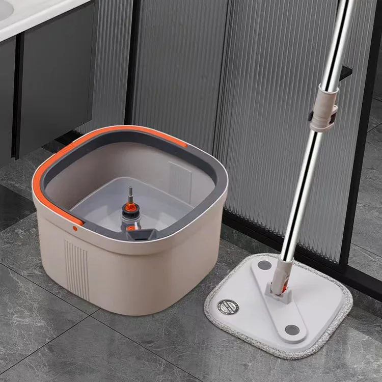 360 Spin Flat Mop Single Bucket With Self Wringer Microfiber Spinning Mop Clean Dirty Water Separate Design