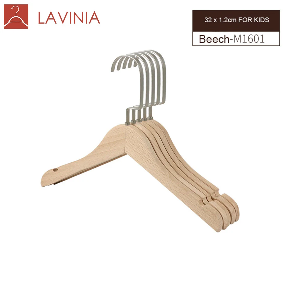 High Quality Fashion Hook Nature Kids Hanger custom coat hanger beech wood