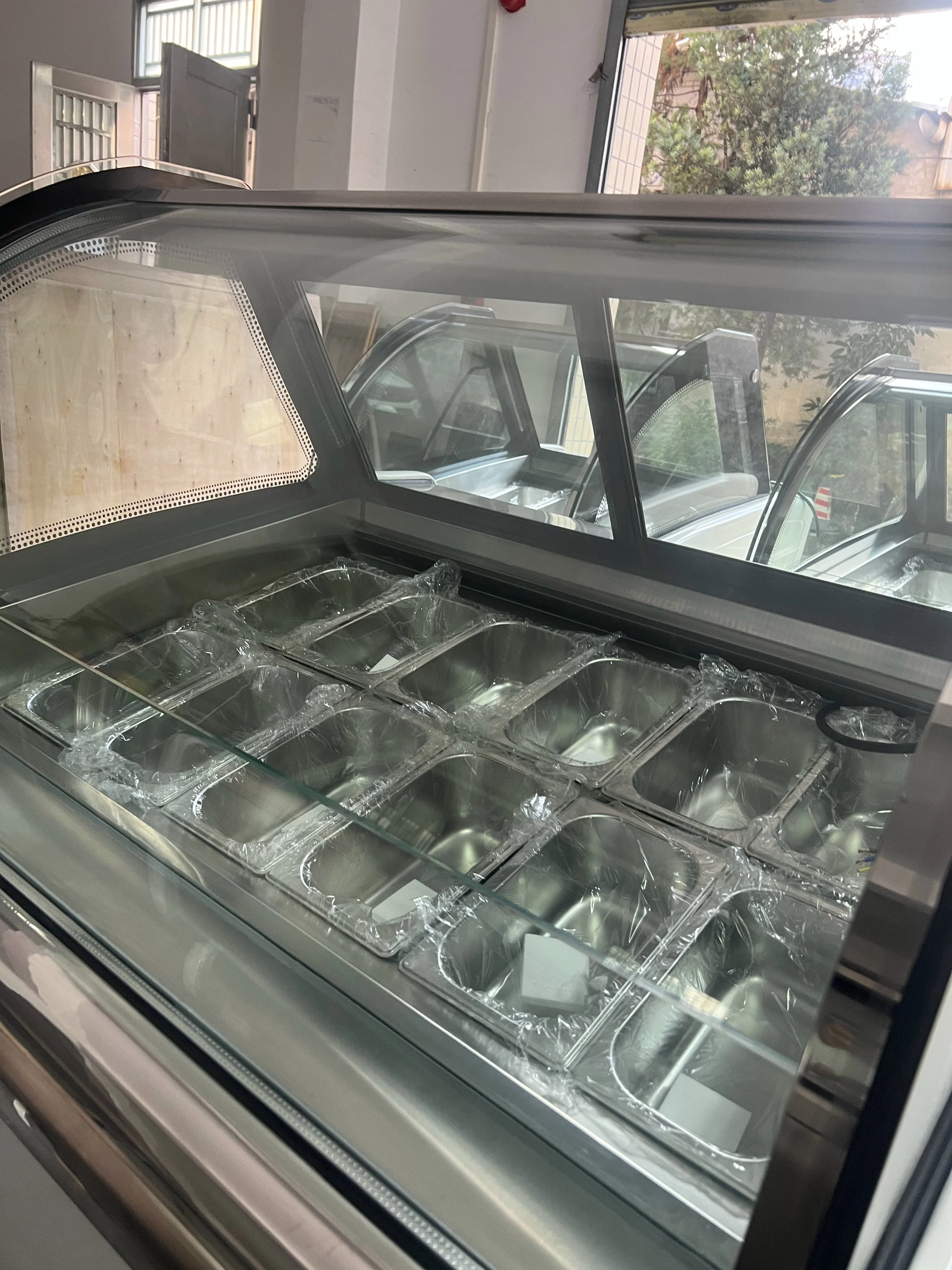 Commercial ice cream Glass display showcase 12/16/20 Pans Gelato Display Freezer Tabletop Ice Cream Showcase