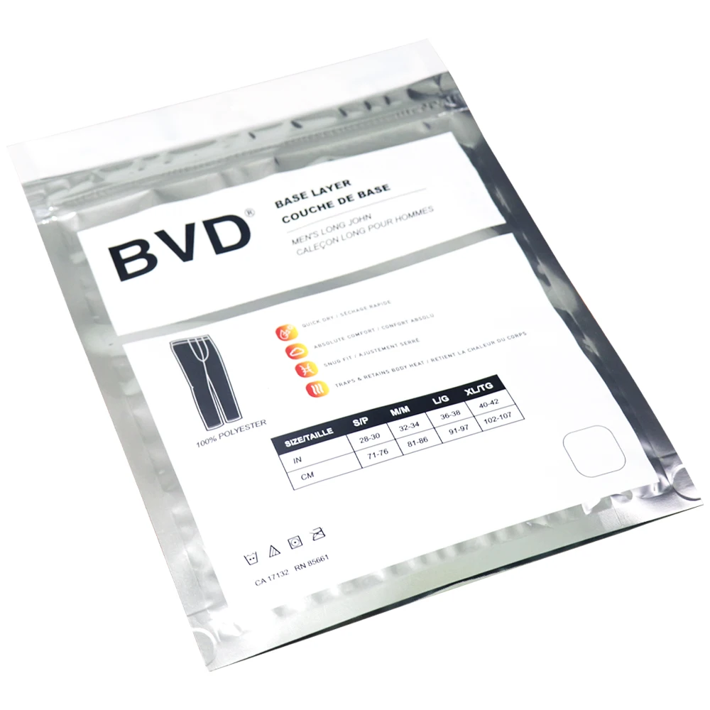 Hot Sale Custom Logo Brand Printing Luxury Unique Biodegradable Drawer Underwear Clothing Packaging bags With Clear Window