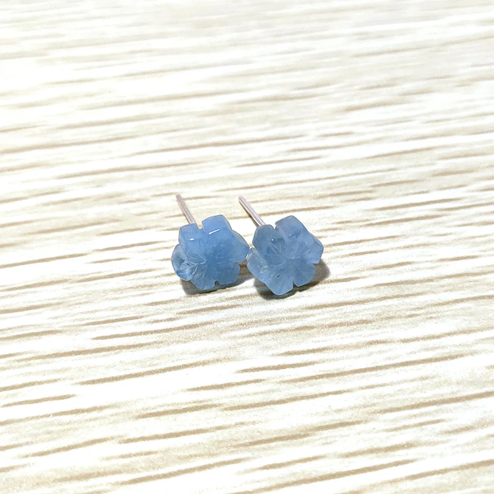 Aquamarine Crystal Stud Earrings Wholesale High Quality Snowflake Aquamarine Stud Crystal Earrings For Sale