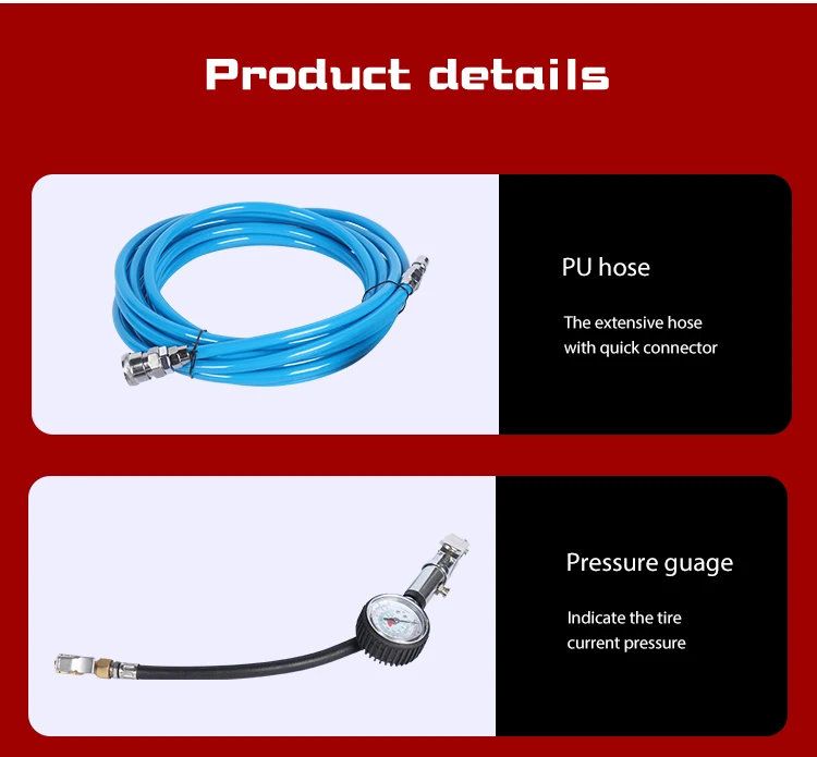 Металлический двойной цилиндр 1 галлон Воздушный бак с насосом цифровой калибровочный пистолет и шланг сверхмощный автомобильный воздушный компрессор