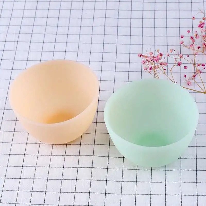 Wholesale diy facial mask bowl soft silicone colorful mask mixing bowl for face