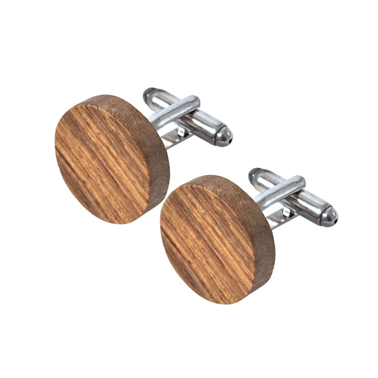 factory direct sale fancy engrave logo blank wooden cufflinks for mens