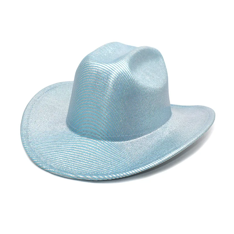 Wholesale 2024 New style hot selling fashionable popular party fluorescent big brim knight colorful outdoor casual cowboy hats