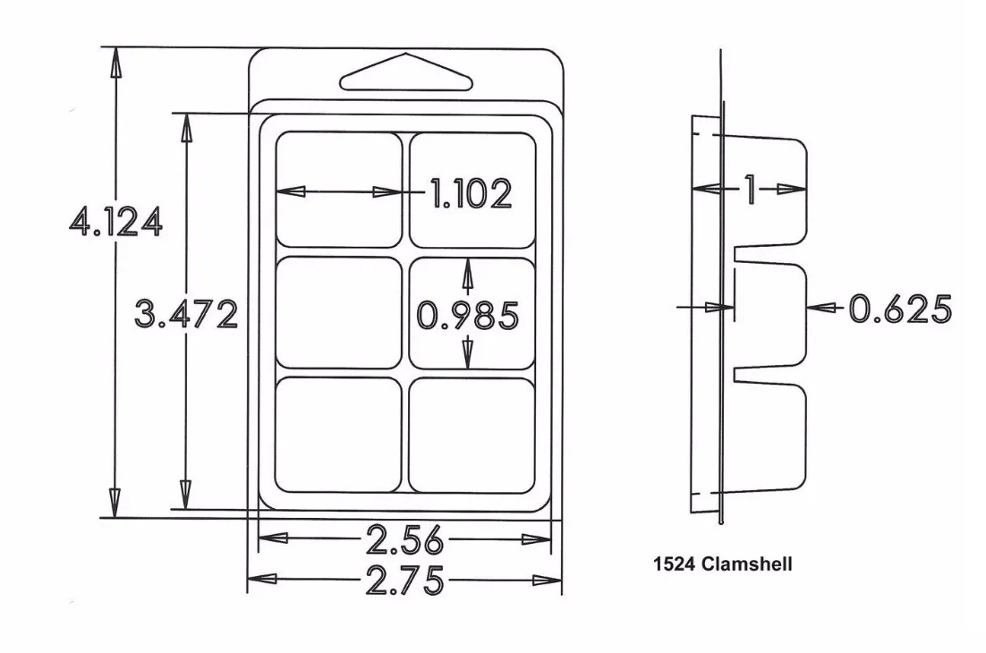 Custom 1 & 12 Snap Bar wax melts clamshell packaging plastic wax melts plastic blister for candle wax melt packaging