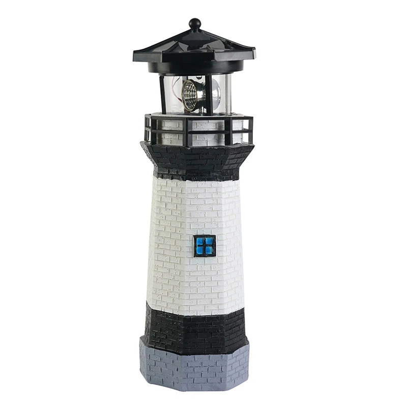 Garden solar light outdoor decoration-garden solar lighthouse with rotating LED light cup for garden terrace rotating lighthouse