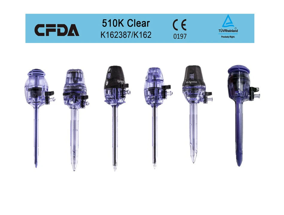 Factory direct medical disposable laparoscopic bladeless trocar with stability sleeve--USA quality