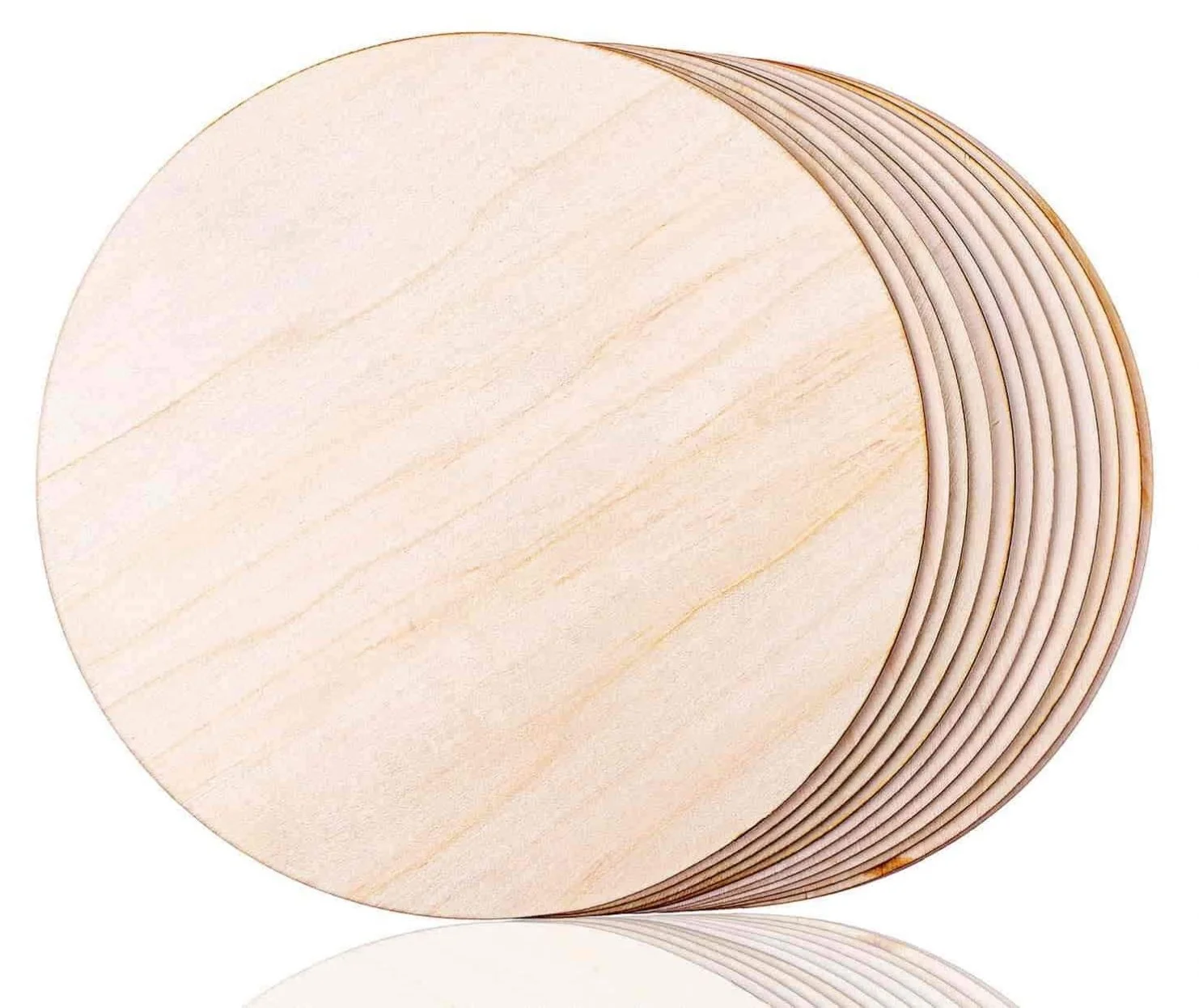 Wood Pieces Wood Round Discs Wooden Cutout Circle for Crafts