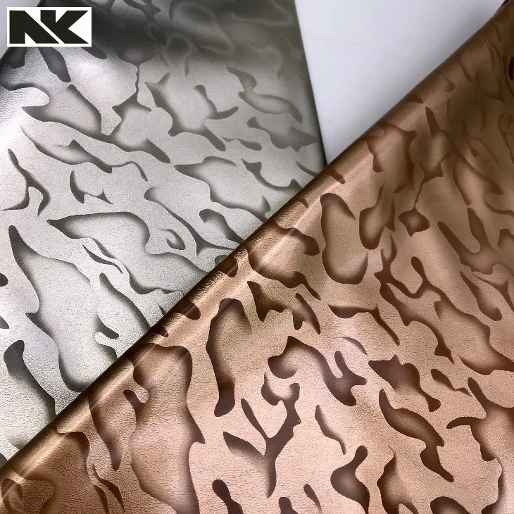 P389 painted high-gloss metal hand-painted camouflage PU artificial leather for bags, handbags and belts