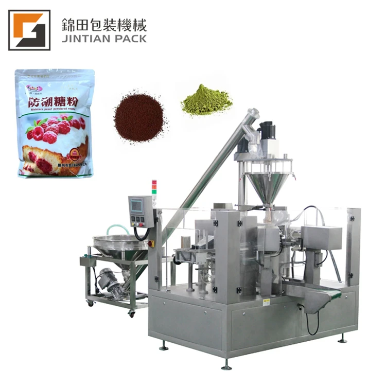 Factory price Rotary packing machine Automatic green tea powder Seasoning powder Zipper Bag premade Pouch Packaging Machine