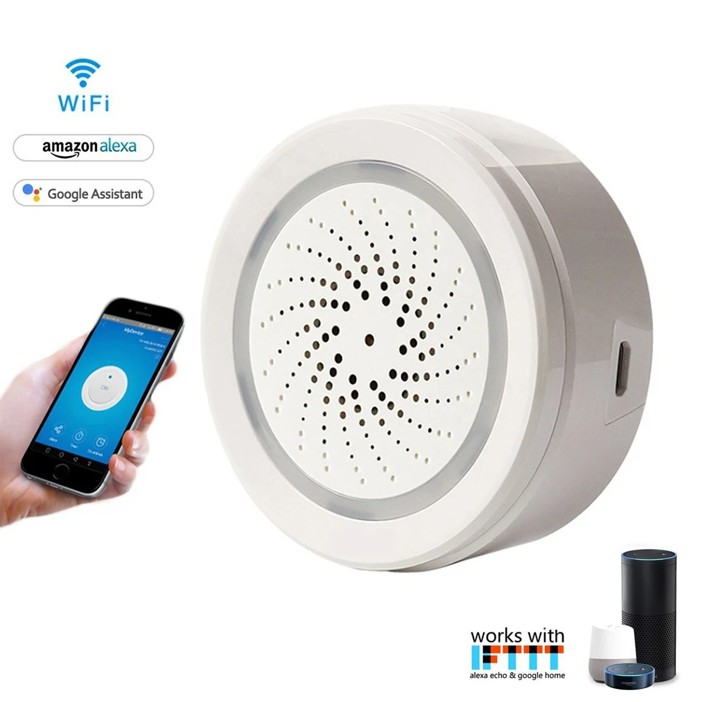 Tuya Wireless Wifi Smart USB Siren Alarm Sensor With Temperature and Humidity Sensor