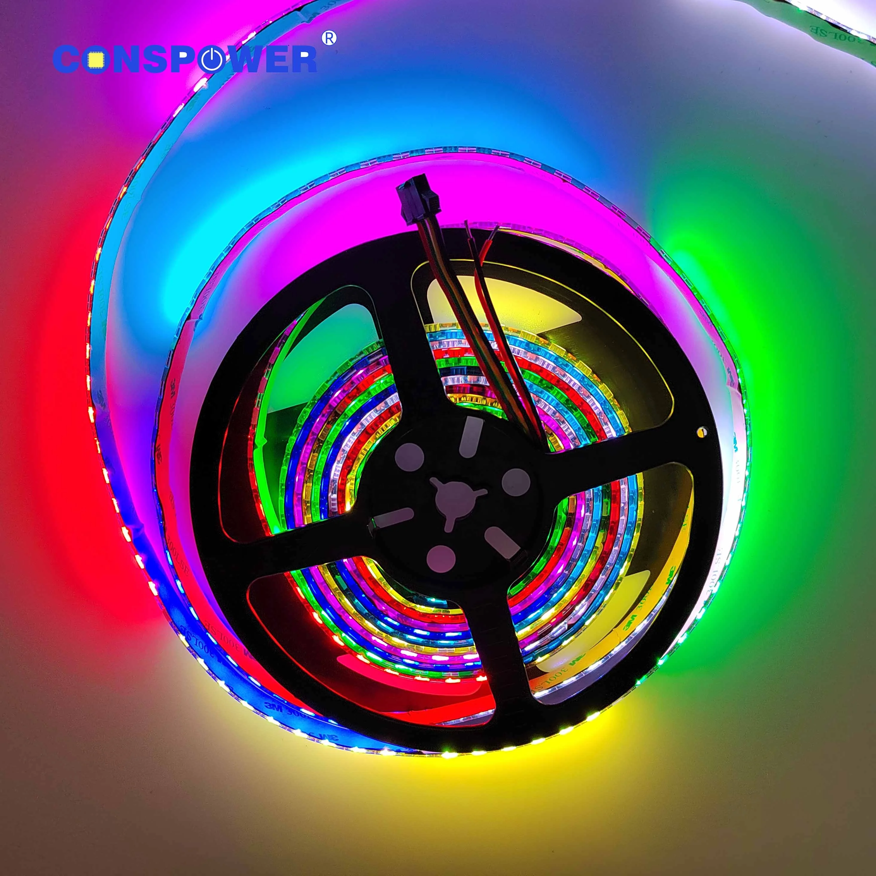 Conspower Addressable LED Strip Magic LED Strip 96 LEDS/M Bulit-in IC APA102 5050 RGB 5V 12mm PCB