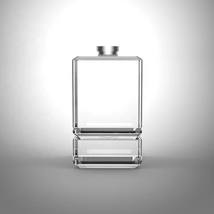 clear square Perfume Empty bottle Cosmetic Packaging glass perfume bottle spray for perfume