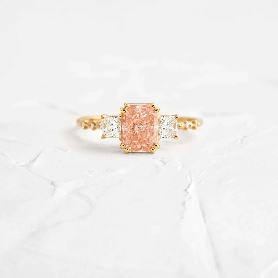 Elegant Dainty Original Costume Jewelry Cubic Zirconia Pink Diamond Sterling Silver 925 Ring