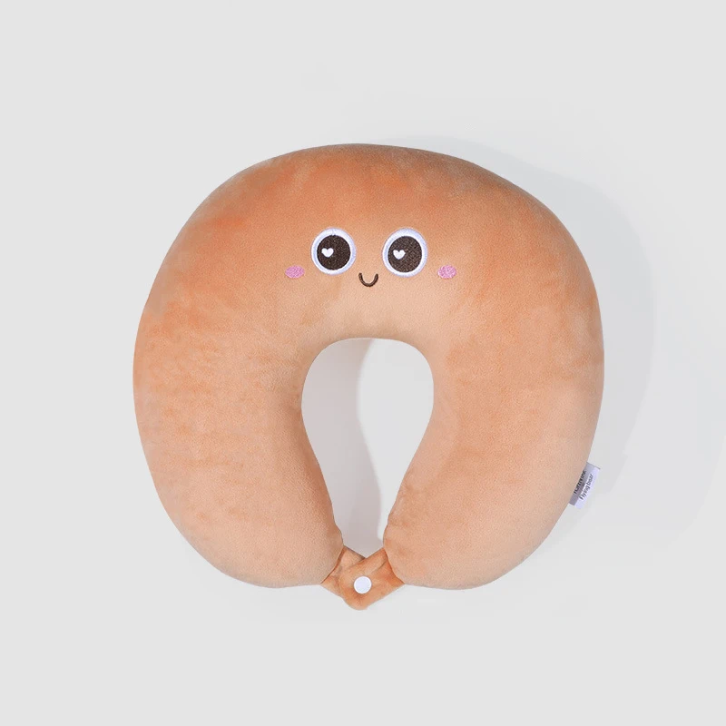 Bread Shaped 2 in 1 Transformable Neck Pillow Cuddle Doll Travel Gift Napping