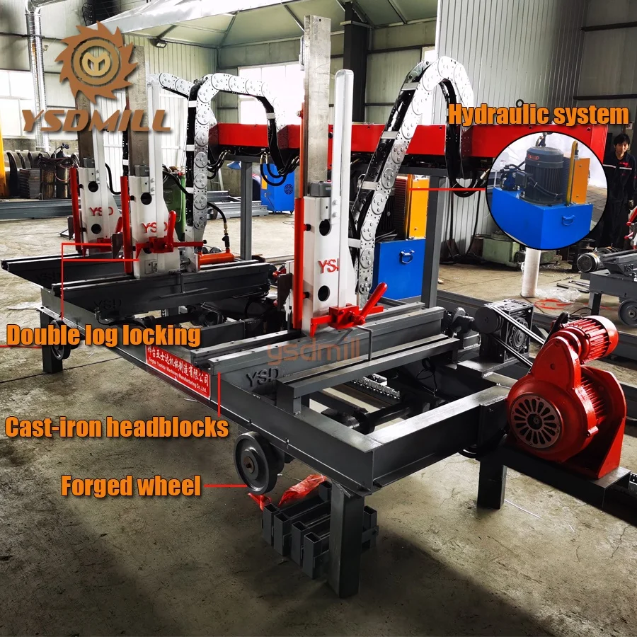 Timber vertical band sawmill automatic wood cutting machine with sawmill carriage