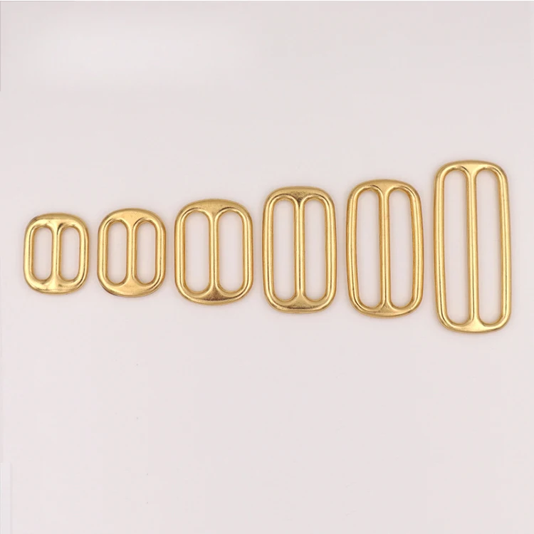 Top sale bag accessories leather hardware metal square ring belt glide buckles strap adjustable buckle solid brass slide buckles