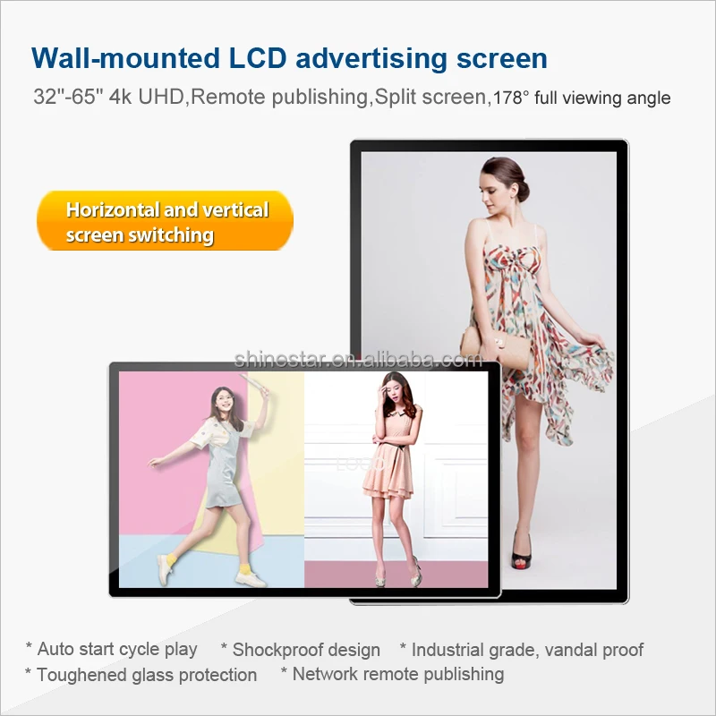 27 inch LCD TFT LED retail POP video display wall mounted digital signage