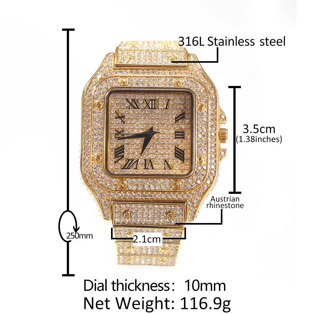ZJW1546 2021 Hip Hop Watches Iced Out Mens Watches in Wristwacthese Luxury Watch for Women Men