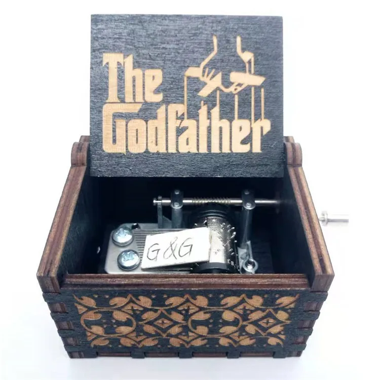 Оптовая продажа разноцветная деревянная мини музыкальная шкатулка крестного