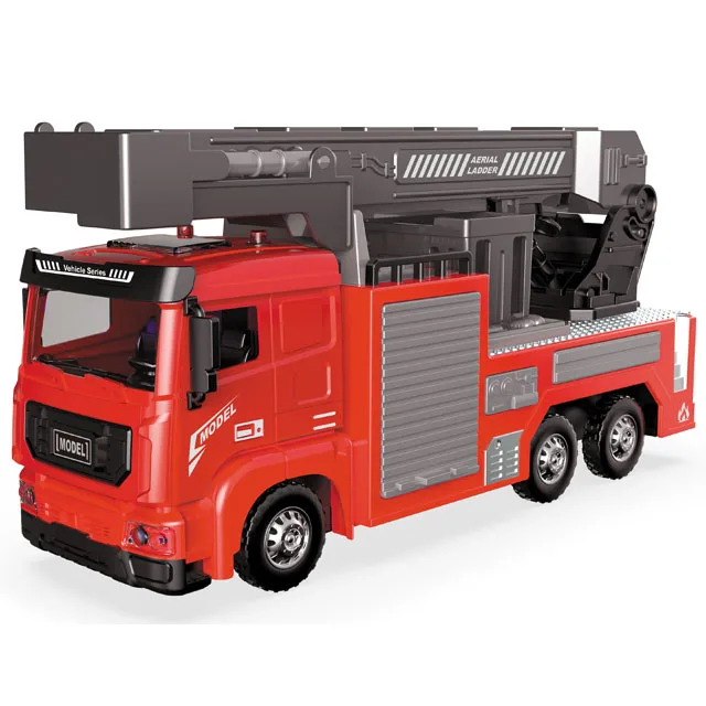 Hot sale 1:32 scale pull back alloy fire truck ladder model diecast metal fire trucks toy