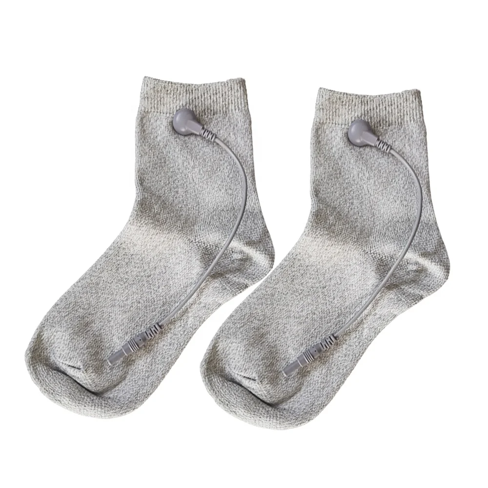 Factory Wholesale Silver Fiber Therapy Electrode Conductive Foot Massage Physiotherapy Socks